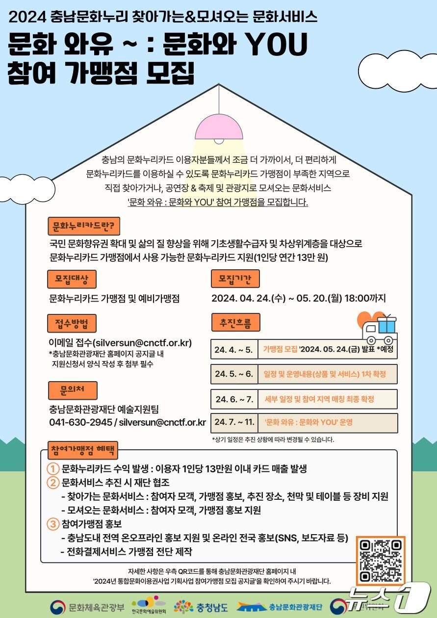 본문 이미지 - 2024 충남문화누리 기획사업 참여 가맹점 모집 웹포스터. /뉴스1