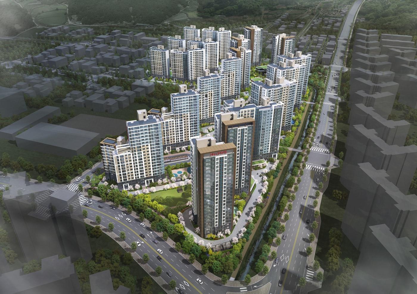 본문 이미지 - 힐스테이트 죽림더프라우드 조감도
