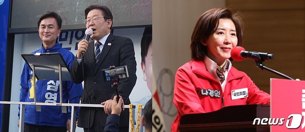 본문 이미지 -  2일 류삼영 동작을 후보 지원에 나선 이재명 더불어민주당 대표는 나경원 국민의힘 후보를 향해 '나베라는 별명으로 불릴 정도"라며 친일본 성향이 있다는 주장을 펼쳤다. ⓒ 뉴스1 