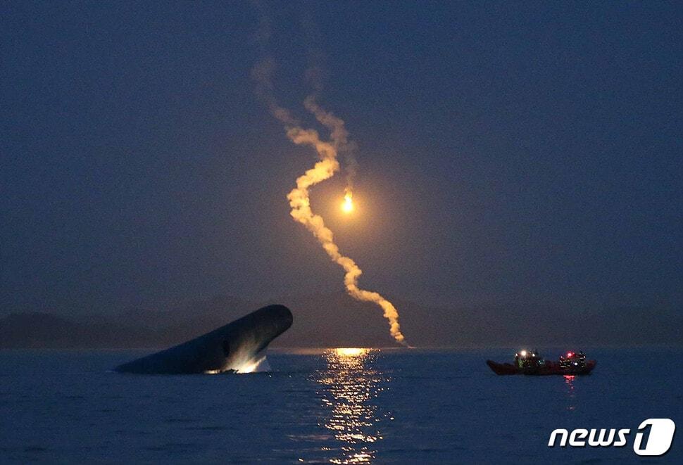 본문 이미지 - 김봉규_2014년 4월 16일 오후, 동거차도 앞바다 사고 현장_113&times;170cm_2014(은암 미술관 제공)/뉴스1 