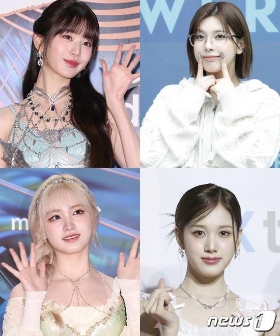 본문 이미지 - 첫 투표 걸그룹 아이브 장원영(왼쪽 위, 시계방향), 엔믹스 배이, 스테이씨 재이, 아이브 리즈ⓒ 뉴스1