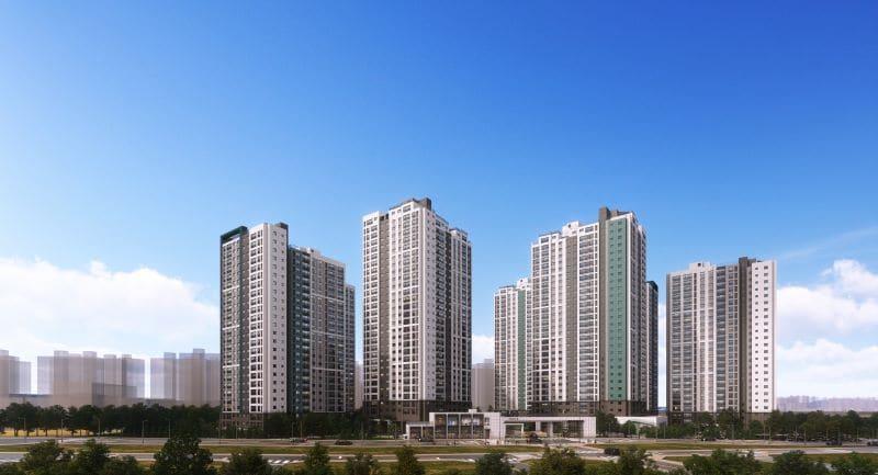 본문 이미지 - 대우건설 평택 푸르지오 센터파인 주간 투시도.(대우건설 제공)