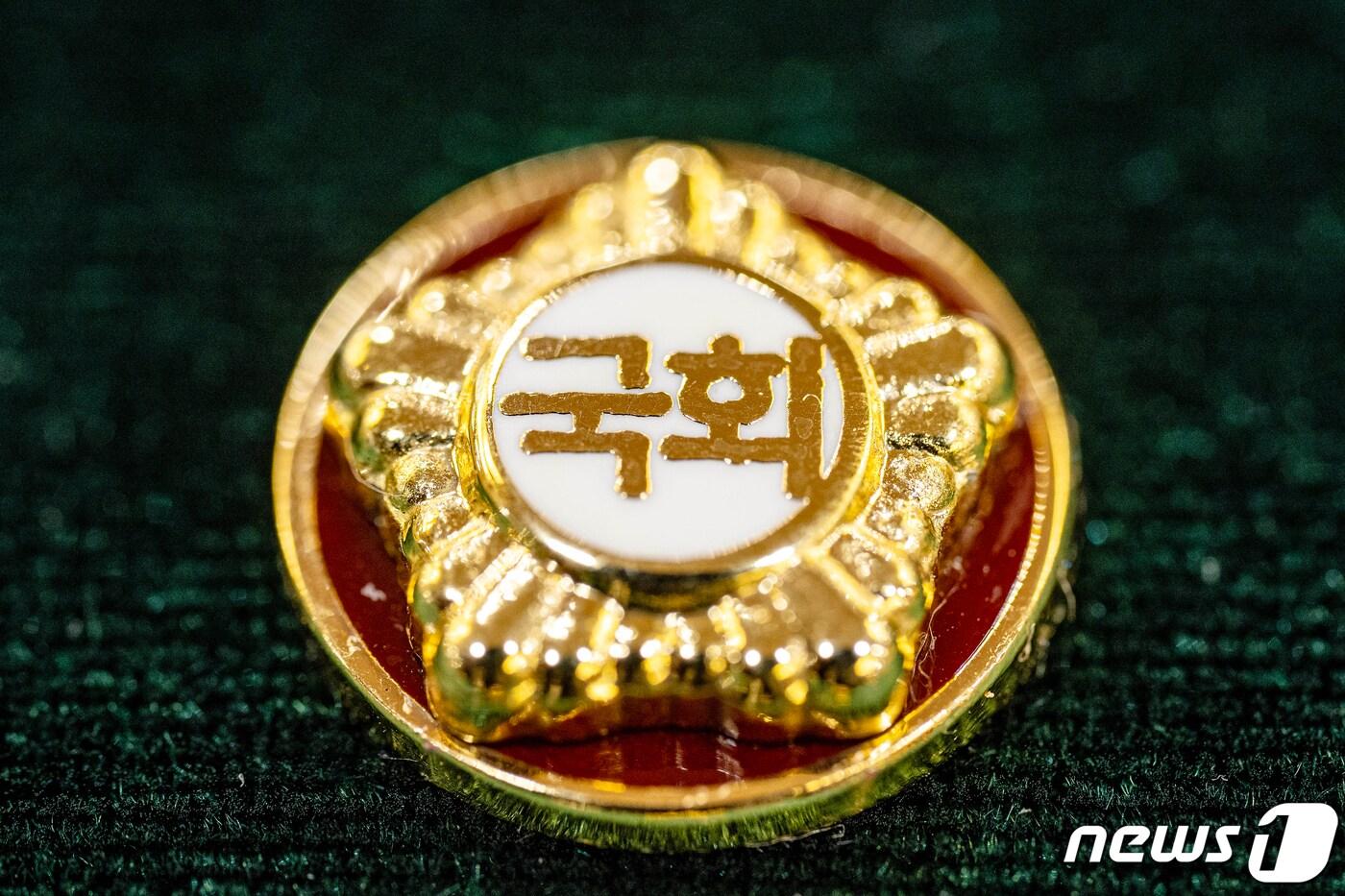 본문 이미지 - 제22대 국회의원들이 착용할 국회 배지. (공동취재) /뉴스1