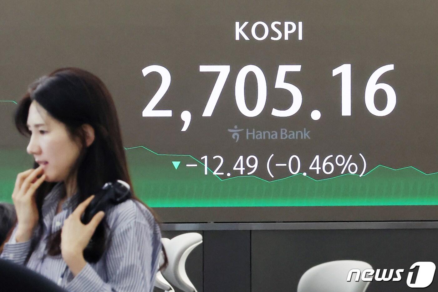 본문 이미지 - 미국 소비자물가지수(CPI) 발표 및 여대야소 총선 결과에 하락 출발한 코스피가 외국인의 매수세에 2700선을 회복하며 상승마감했다. 2024.4.9/뉴스1 ⓒ News1 민경석 기자
