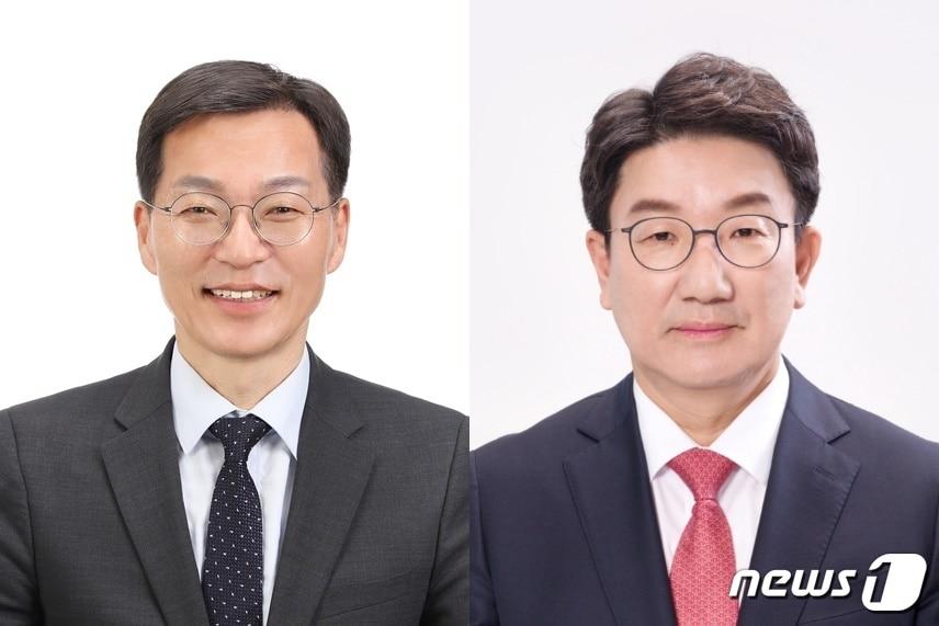 본문 이미지 - 제22대 총선 강릉선거구에 출마한 더불어민주당 김중남 후보(왼쪽)와 국민의힘 권성동 후보(정당기호 순·중앙선관위 제공)