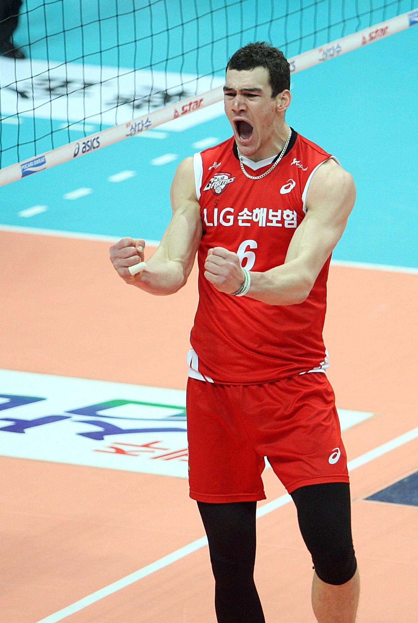 본문 이미지 -  2013-14시즌 V리그에서 활약했을 당시의 에드가(KOVO제공)