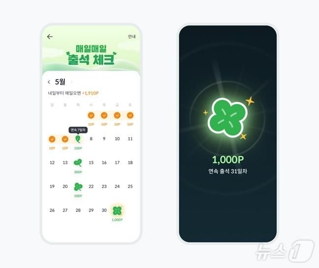본문 이미지 - 가상자산 거래소 빗썸이 혜택존 이벤트에 추가한 매일 매일 출석체크 이벤트.