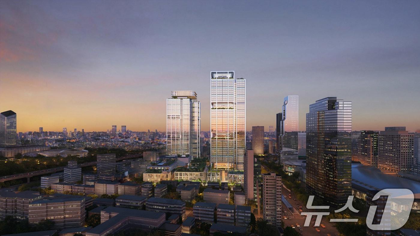 본문 이미지 - 현대자동차그룹이 공개한 55층 2개 동 GBC 조감도. (현대차그룹 제공) 2024.5.20/뉴스1