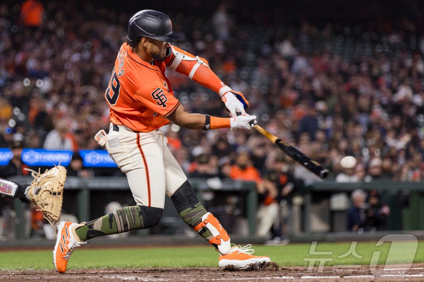 샌프란시스코 자이언츠 루이스 마토스가 21일 메이저리그 NL 이주의 선수에 선정됐다.ⓒ 로이터=뉴스1 ⓒ News1 