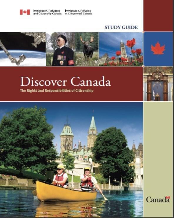 본문 이미지 - Discover Canada: 캐나다 정부에서 제공하는 시민권의 권리와 책임은 신규 이민자들이 시민권 시험을 공부하는 데 사용된다 . 또한 캐나다의 역사 , 정부의 업무 방식 , 캐나다의 상징 과 해당 지역 에 대한 정보도 포함되어 있다. 2024.05. 26/ &#40;출처: 캐나다 정부&#41;
