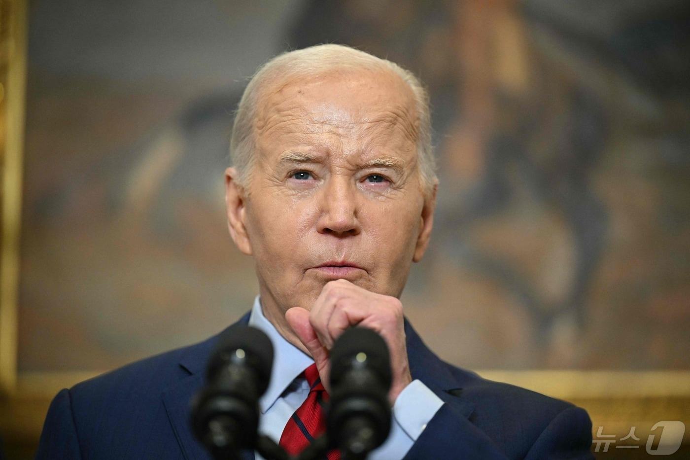 조 바이든 미국 대통령이 2일 (현지시간) 워싱턴 백악관에서 전국 대학으로 확산하는 친팔레스타인 반전 시위와 관련한 연설을 갖고 “중동 정책에는 변화가 없을 것”이라고 밝히고 있다. 2024.05.03 ⓒ AFP=뉴스1 ⓒ News1 우동명 기자