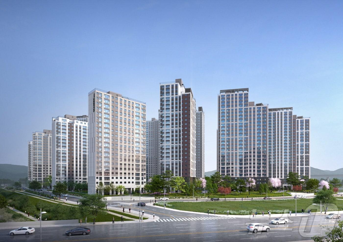 '두산위브더제니스 센트럴시티' 투시도.(두산건설 제공)