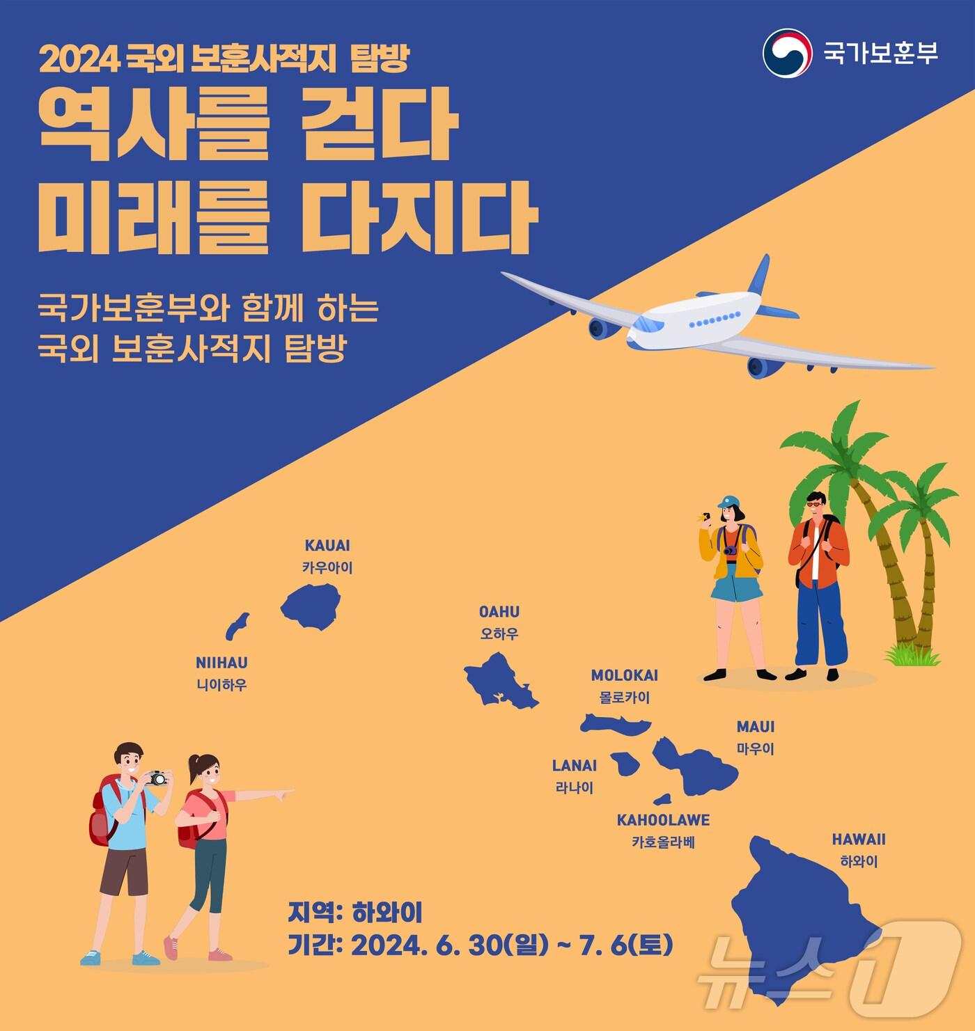본문 이미지 - 국가보훈부가 청년세대 101명이 하와이 지역의 보훈 사적지를 찾아 떠나는 '2024 국외 보훈 사적지 탐방단 발대식'을 6월 1일 개최한다. (출처=국가보훈부) 2024.5.30./뉴스1