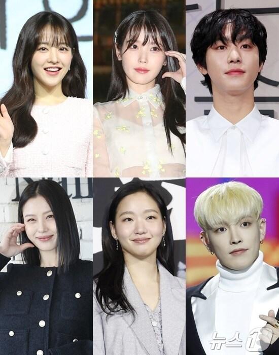 본문 이미지 - 어린이날 기부 스타 박보영(왼쪽 위, 시계방향), 아이유, 안효섭, 홍중, 김고은, 고민시ⓒ 뉴스1