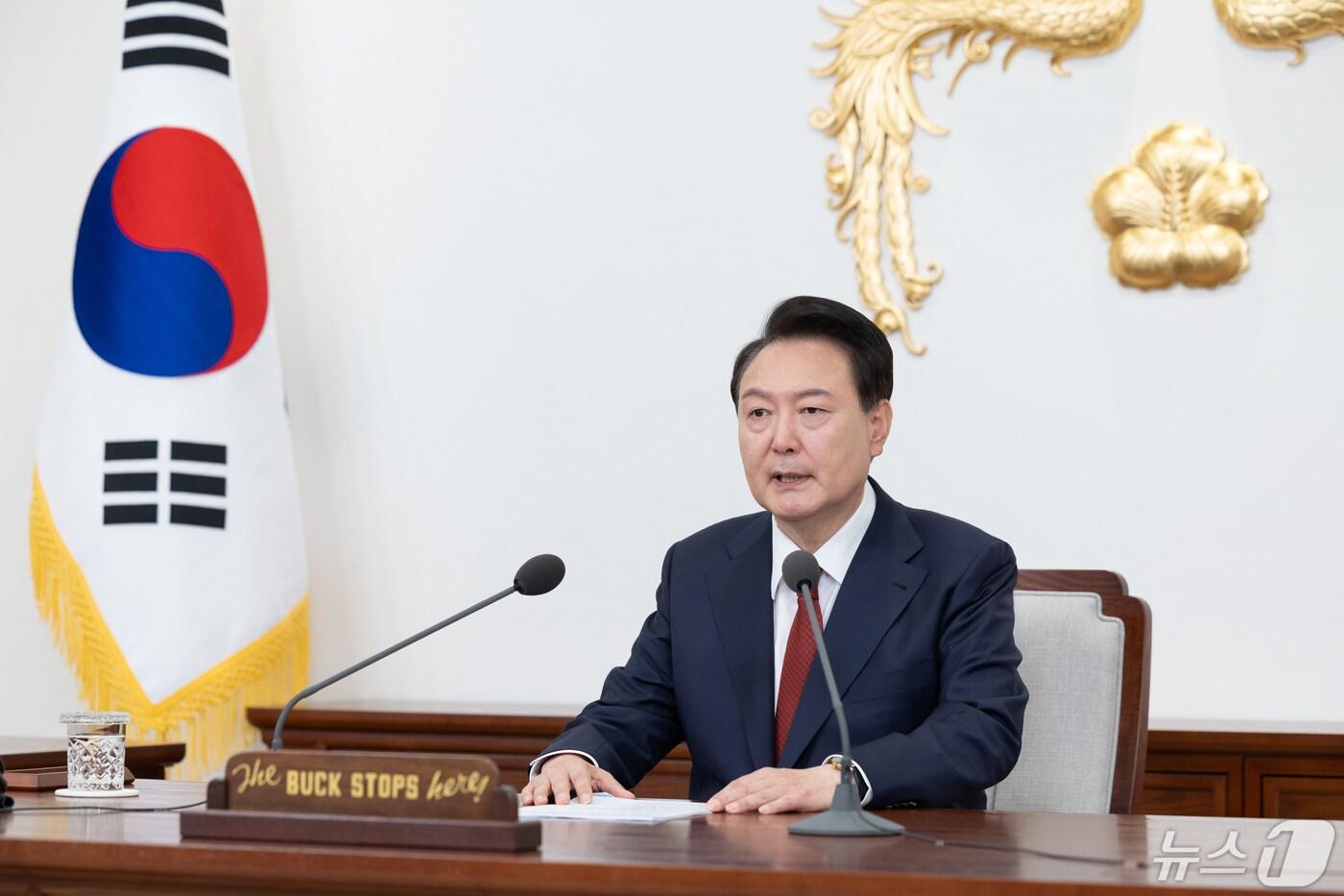 본문 이미지 - 윤석열 대통령이 9일 용산 대통령실 청사 집무실에서 윤석열 정부 취임 2주년 국민보고를 하고 있다. (대통령실 제공) 2024.5.9/뉴스1 ⓒ News1 오대일 기자