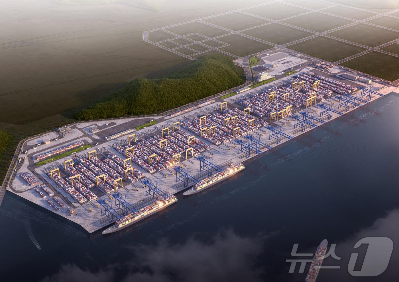 부산항 신항 서컨터미널 2-6단계 조감도(BPA제공)