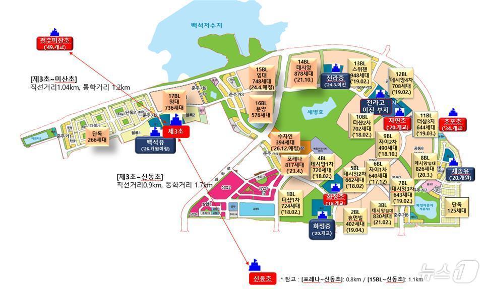 본문 이미지 - 전주교육지원청이 전주미산초등학교(전미동)의 에코시티(송천동) 이전·신설을 재추진한다.(전주교육지원청 제공)/뉴스1