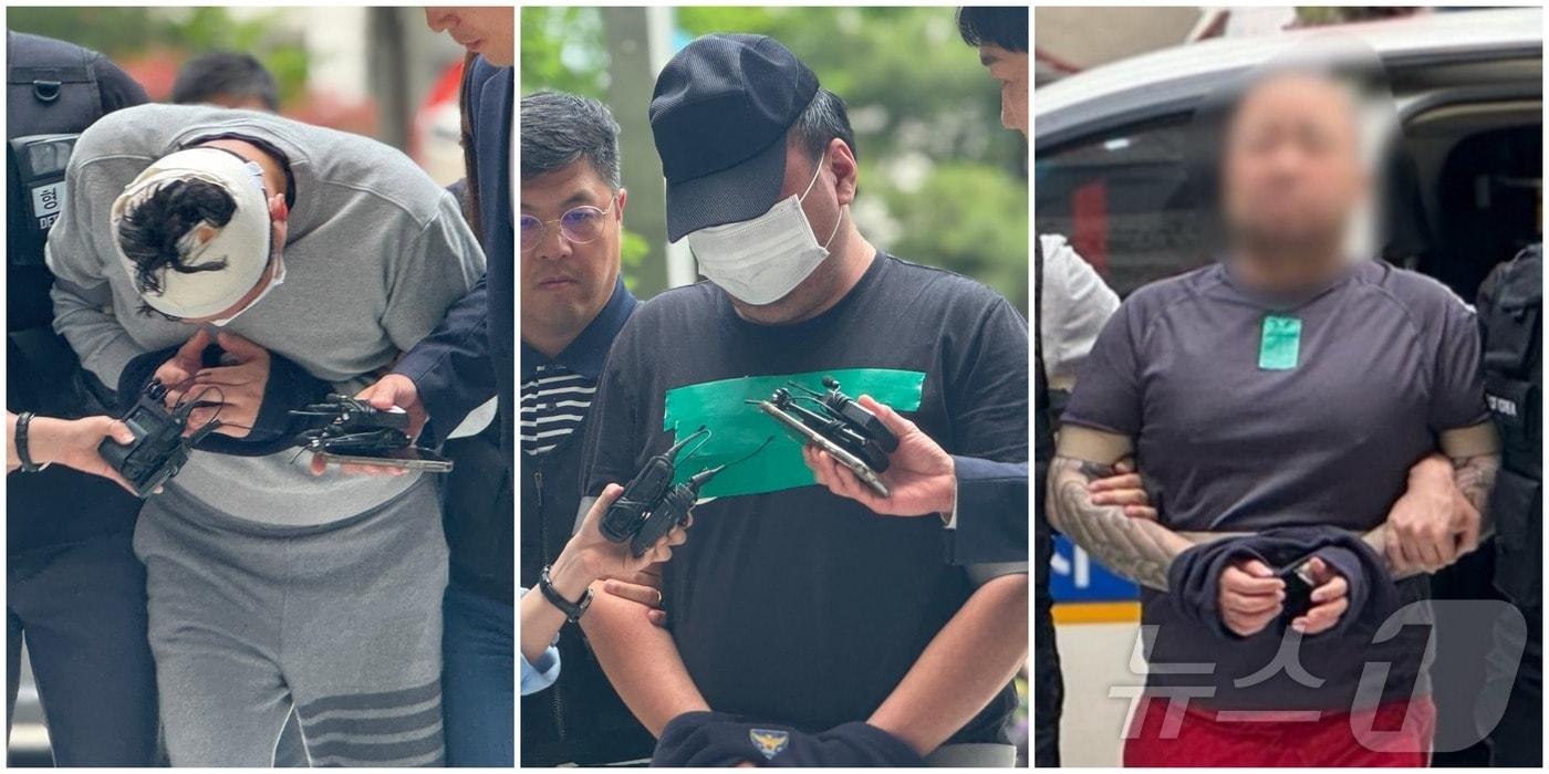 인천 송도에서 발생한 칼부림 사건과 관련해 살인미수와 폭력행위 등 처벌에 관한 법률&#40;폭력행위처벌법&#41;상 특수상해 혐의를 받는 일당이 5월 29일 인천 미추홀구 인천지법에서 열린 구속 전 피의자 심문&#40;영장실질심사&#41;에 출석하고 있다. 2024.5.29 ⓒ News1 박소영 기자