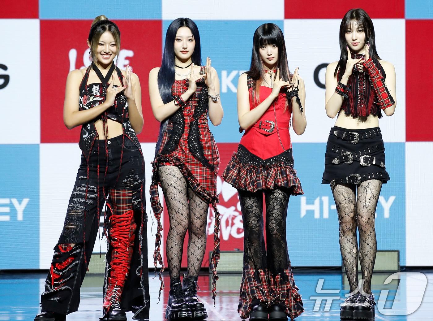 본문 이미지 - 그룹 하이키(H1-KEY) 옐(왼쪽부터)과 휘서, 서이, 휘서, 리이나 2024.6.19/뉴스1 ⓒ News1 권현진 기자