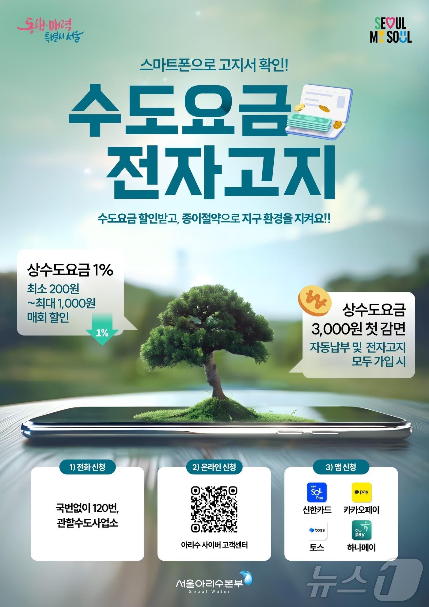 본문 이미지 -  서울시 '수도요금 전자고지' 포스터 (서울시 제공) 