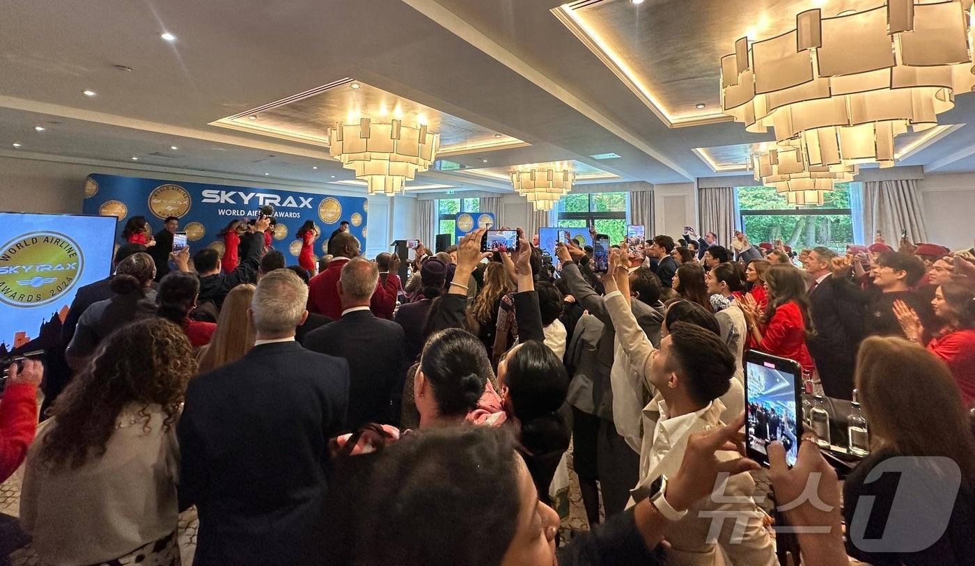 본문 이미지 - 24일 영국 히드로 공항 근처 페어몬트 윈저 파크에서 열린 '2024 월드 에어라인 어워드'ⓒ News1 윤슬빈 기자