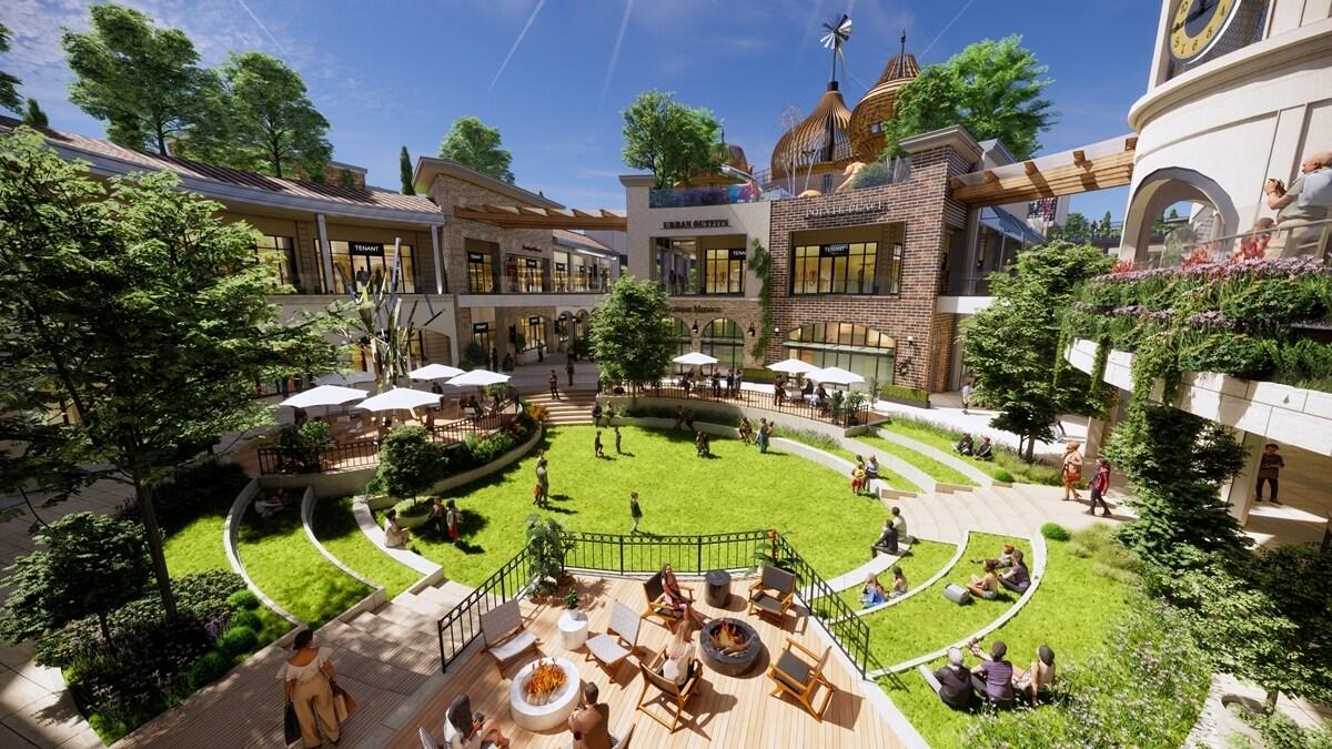 본문 이미지 - 부산 프리미엄 아울렛 신규 확장부에 조성되는 센트럴 플라자 조감도(신세계사이먼 제공)