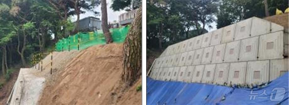 본문 이미지 - 산사태 피해지 복구사업 현황(석굴암 주차장)(산림청 제공)/뉴스1