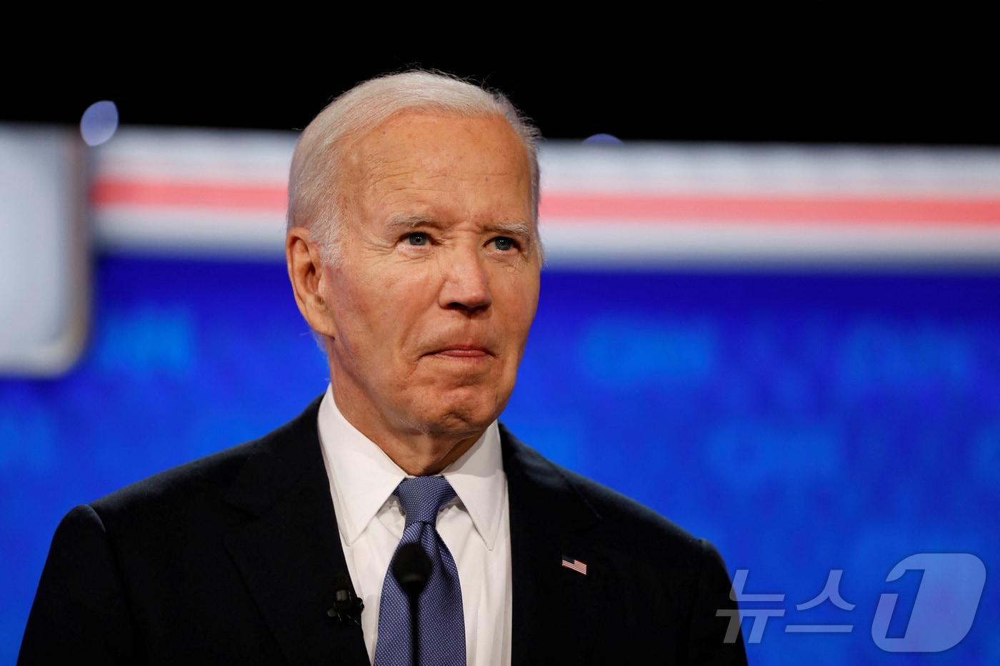 지난달 27일 TV 토론에서 멍한 표정을 짓고 있는 조 바이든 대통령. ⓒ 로이터=뉴스1 ⓒ News1 이종덕 기자