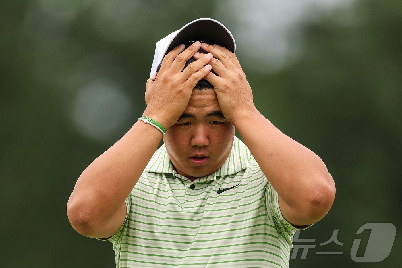 본문 이미지 - 로켓 모기지 투어에서 컷 탈락한 김주형. ⓒ AFP=뉴스1