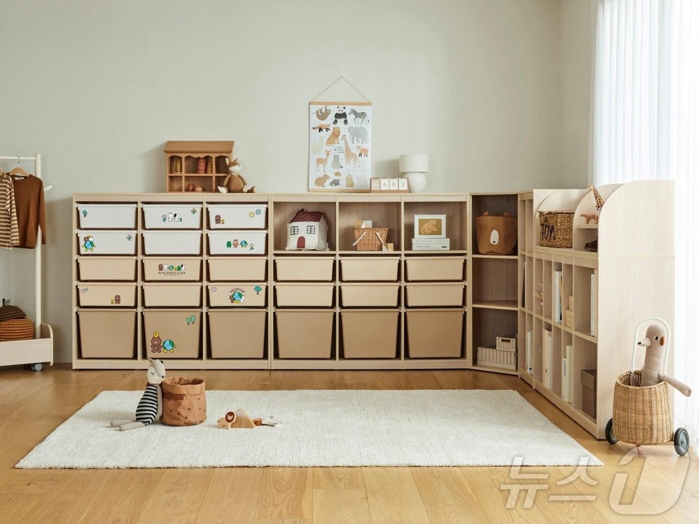 본문 이미지 - 한샘 샘키즈 수납장 라인프렌즈 협업 상품(한샘 제공)