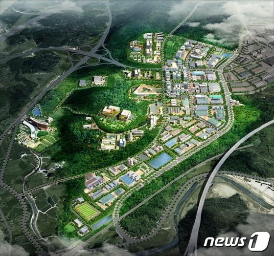 본문 이미지 - 전력반도체 소·부·장 특화단지로 지정된 부산 기장군 동남권 방사선 의·과학 일반산업단지 조감도(기장군청 제공)