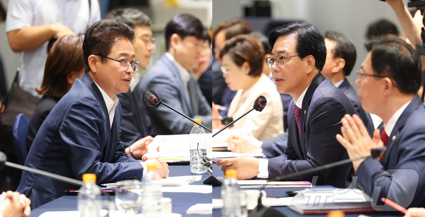본문 이미지 - 이철우 경북지사와 송언석 국민의힘 경북도당위원장 등 경북지역 국회의원이 5일 여의도 켄싱턴호텔에서 예산정책협의회를 가졌다.(경북도 제공)