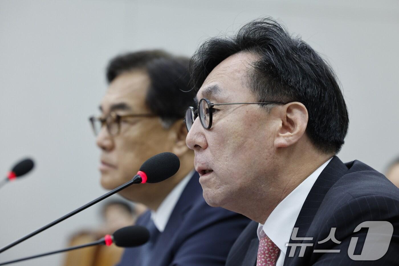 장호진 국가안보실장이 1일 오전 서울 여의도 국회에서 열린 운영위원회 전체회의에 출석해 의원질의에 답하고 있다. 2024.7.1/뉴스1 ⓒ News1 안은나 기자