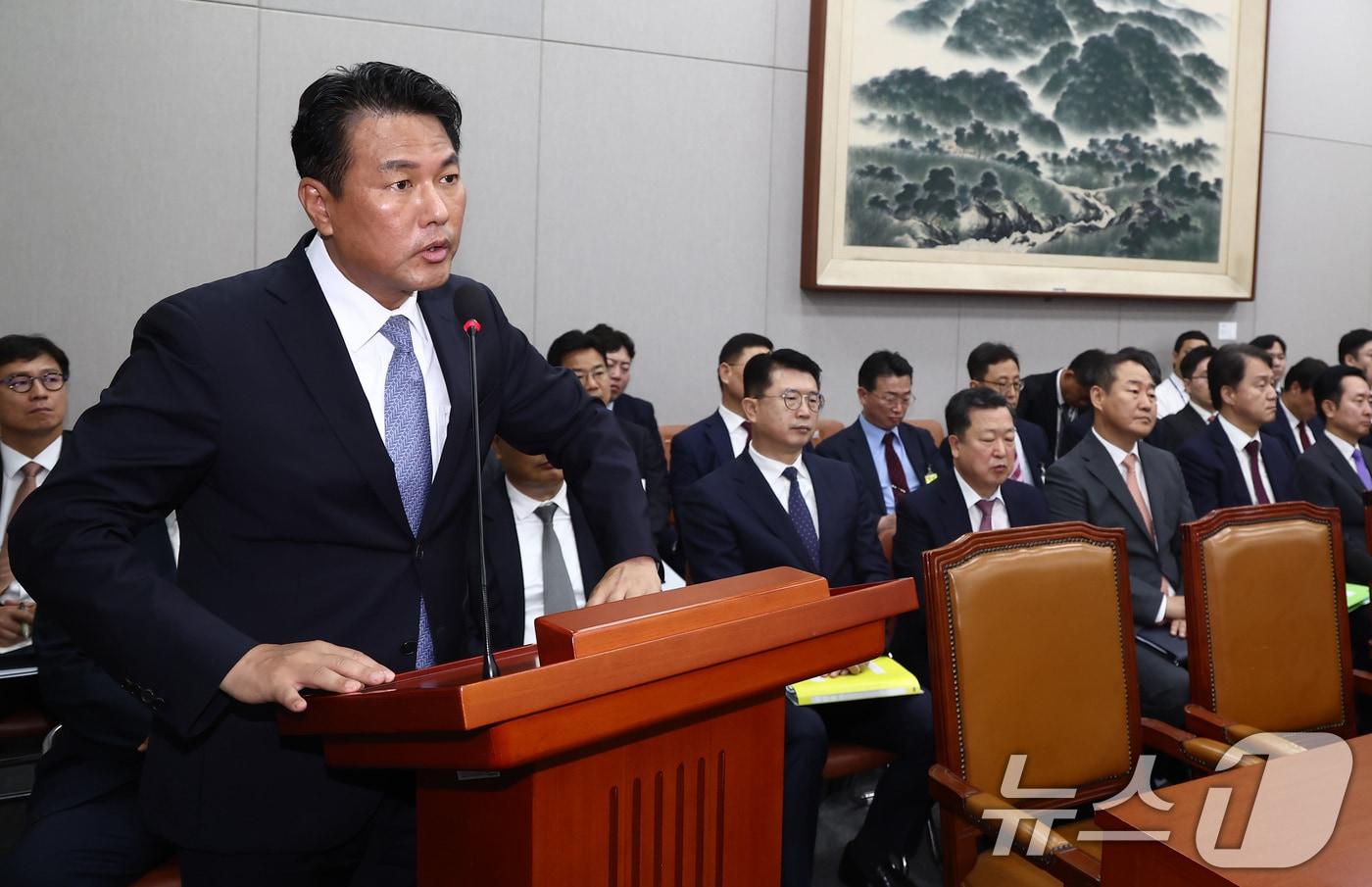 김태효 국가안보실 1차장이 1일 오전 서울 여의도 국회에서 열린 운영위원회 전체회의에 출석해 업무 보고를 하고 있다. 2024.7.1/뉴스1 ⓒ News1 김민지 기자