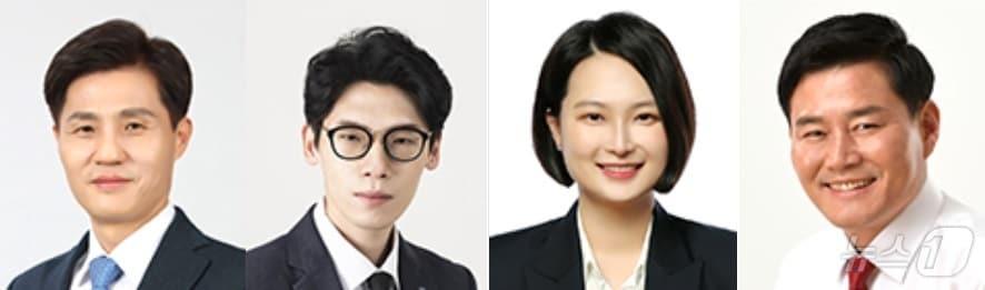 본문 이미지 - 경기 안양시의회가 후반기 원구성을 마무리 했다. 왼쪽부터 의회운영위원장 윤해동, 총무경제위원장 이동훈, 보사환경위원장 장명희, 도시건설위원장 정완기 의원./