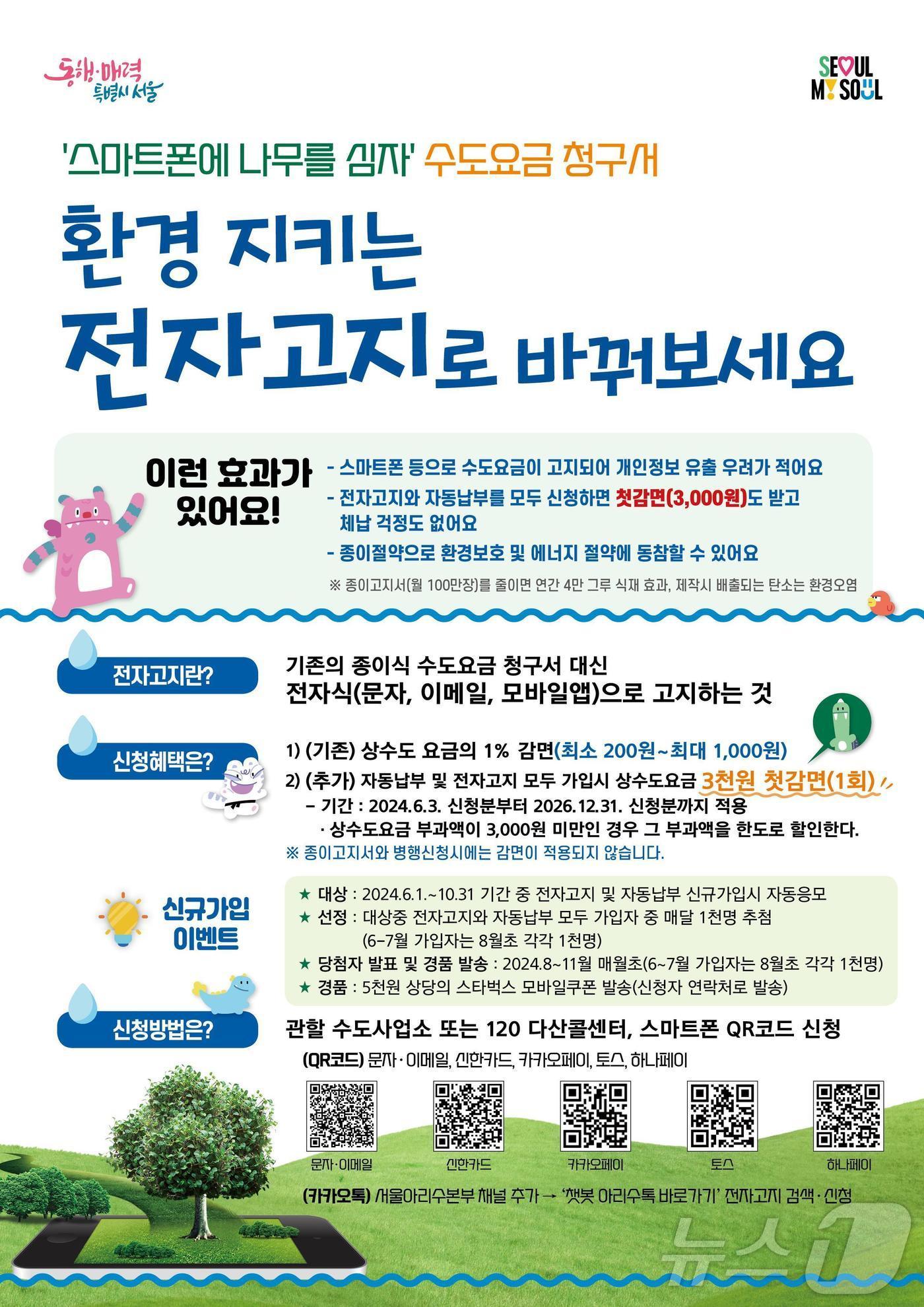 본문 이미지 - 수도요금 전자고지 안내문. 