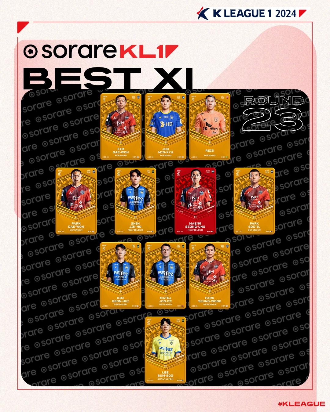 본문 이미지 - K리그1 23R MVP와 베스트119한국프로축구연맹 제공) 