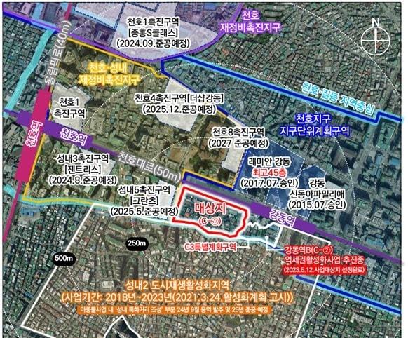 본문 이미지 - 강동 콤팩트시티 위치도(서울시 제공).