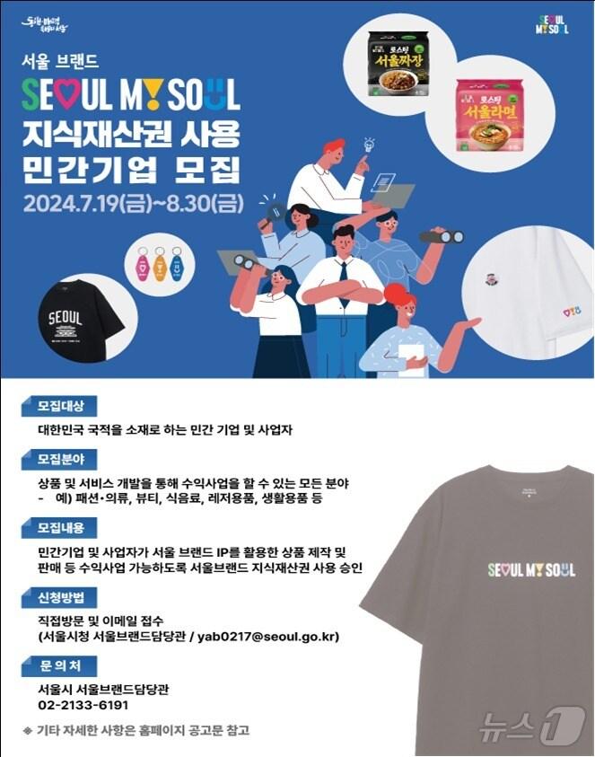 본문 이미지 -  서울시, 서울 브랜드 IP 활용 민간기업 모집 (서울시 제공)