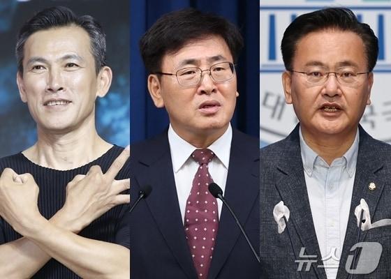 본문 이미지 - 배우 유오성, 유상임 과학기술정보통신부 장관 후보, 유상범 국민의힘 의원(왼쪽부터) / 뉴스1