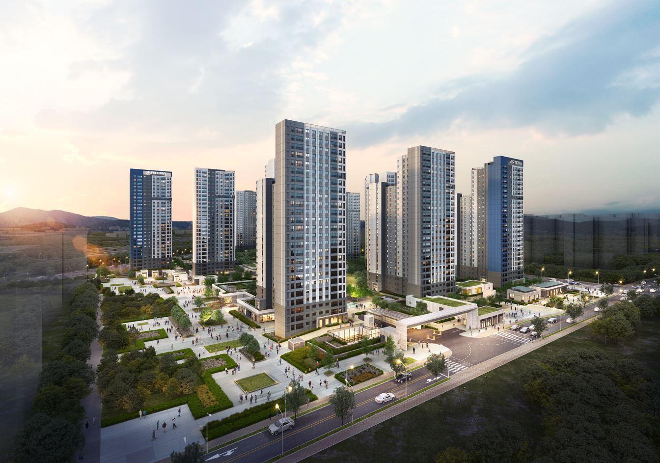 본문 이미지 - 평택고덕 A64블록 투시도(금호건설 제공).