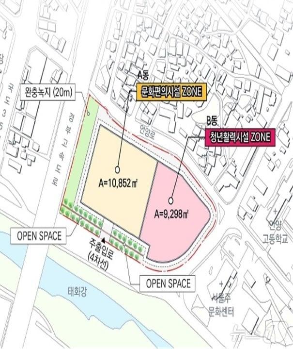 본문 이미지 - 언양 임시 시외버스터미널 부지 개발 계획도. (울주군 제공)