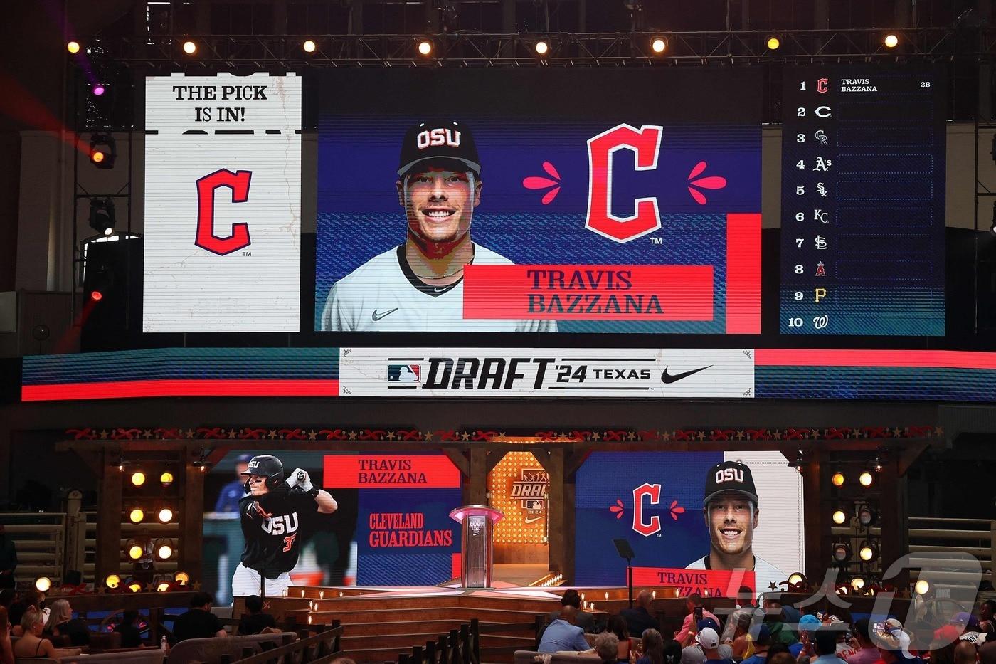 본문 이미지 - 메이저리그 신인 드래프트에서 전체 1순위 지명을 받은 트래비스 바자나가 클리블랜드 가디언스와 계약했다. ⓒ AFP=뉴스1