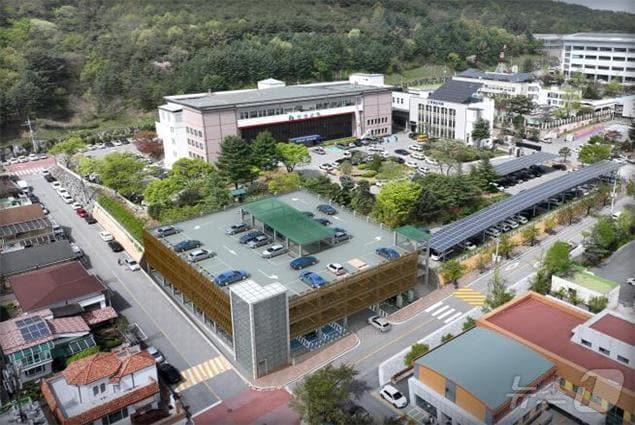 본문 이미지 - 단양군청 내 별곡주차장 조감도.(단양군 제공)2024.7.22/뉴스1