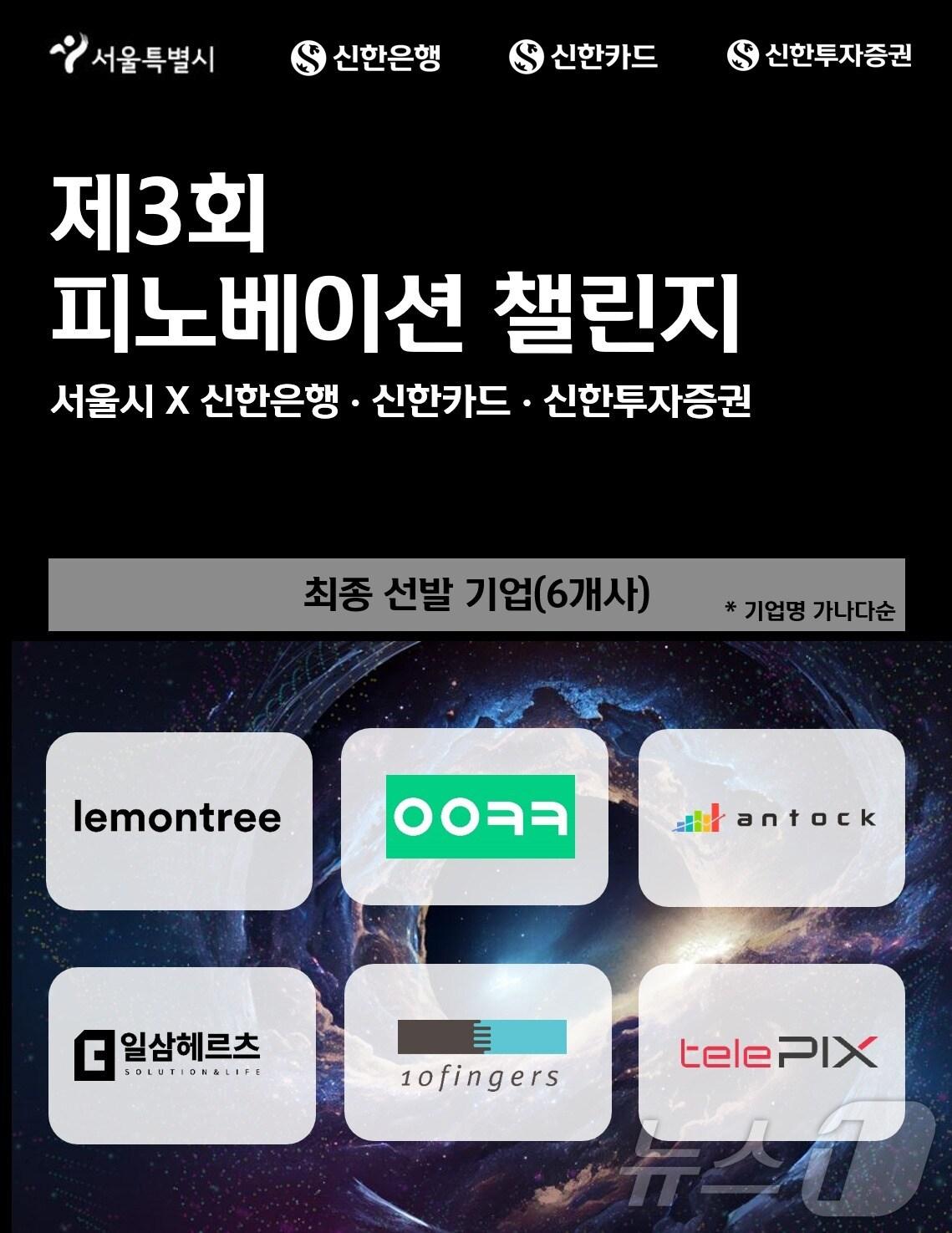 본문 이미지 -  피노베이션 챌린지에서 선발된 6개 기업 (서울시 제공)