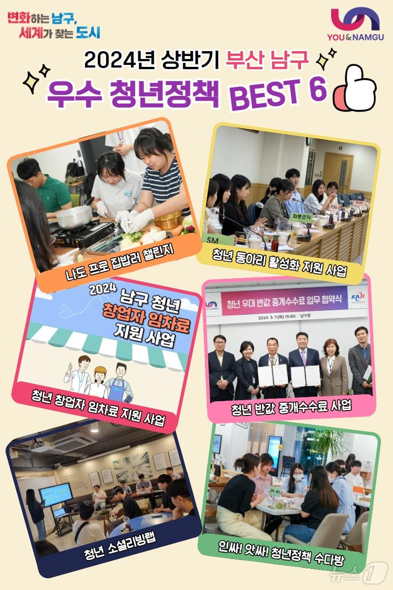 본문 이미지 - 2024년 상반기 남구만의 우수한 청년정책 베스트 6 포스터.(남구청 제공)