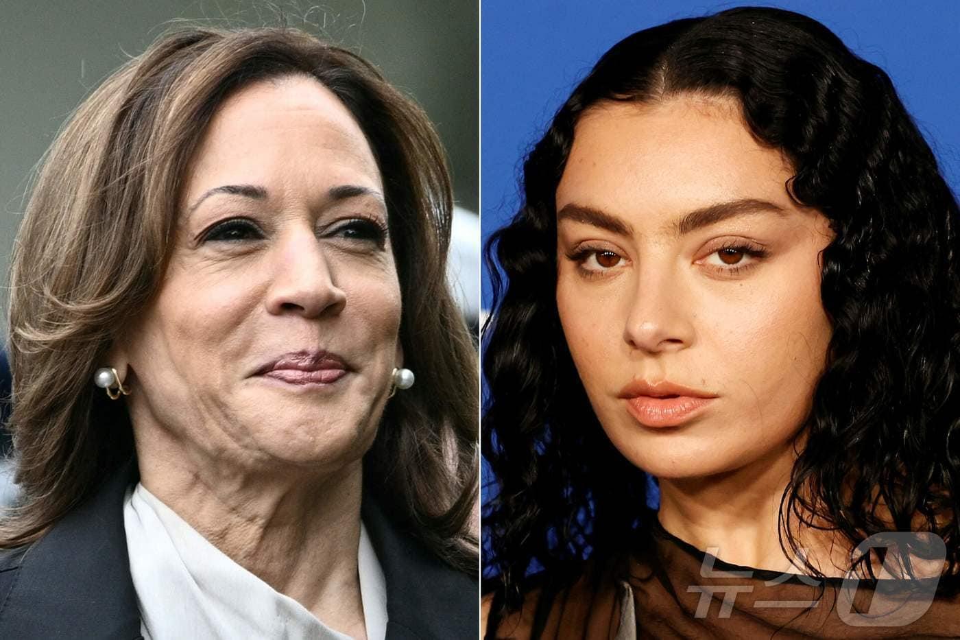 카멀라 해리스 미국 부통령(좌)과 영국의 팝 가수이자 프로듀서 찰리XCX의 사진. 찰리XCX의 새로운 앨범 '브랫(brat)' 삽입곡 '본 더치' 리믹스를 배경으로 춤추는 해리스 부통령의 영상이 인터넷에서 큰 화제가 됐다. 2024.07.23/ ⓒ AFP=뉴스1 ⓒ News1 권진영 기자