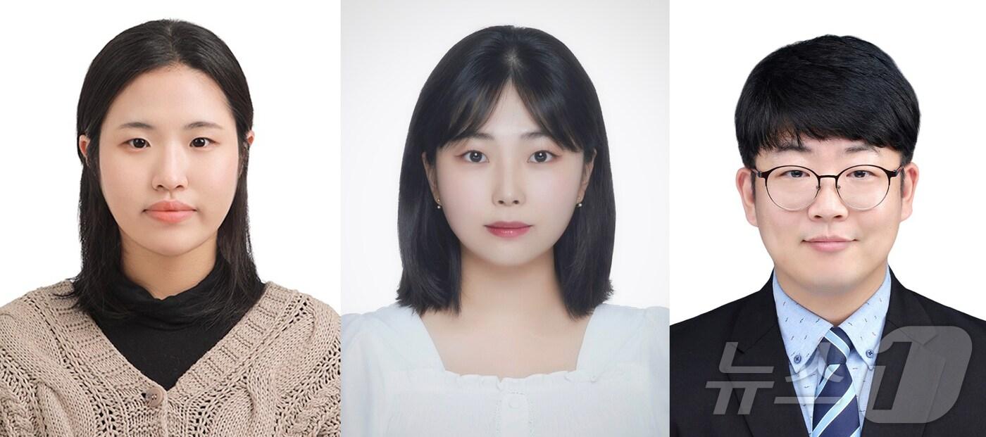 왼쪽부터 인하대 디자인테크놀로지학과 정채원 학생, 오예송 학생, 김종현 지도교수.&#40;인하대 제공&#41;2024.7.24/뉴스1