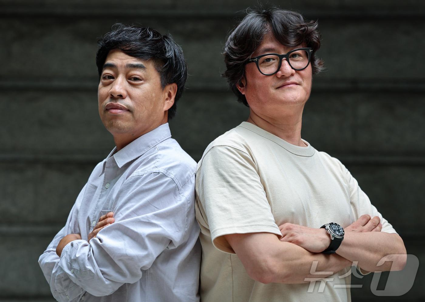 영화 '행복의 나라' 제작자 장진승 오스카10 대표(왼쪽)와 파파스필름 이준택 대표 / 뉴스1 ⓒ News1 김도우 기자