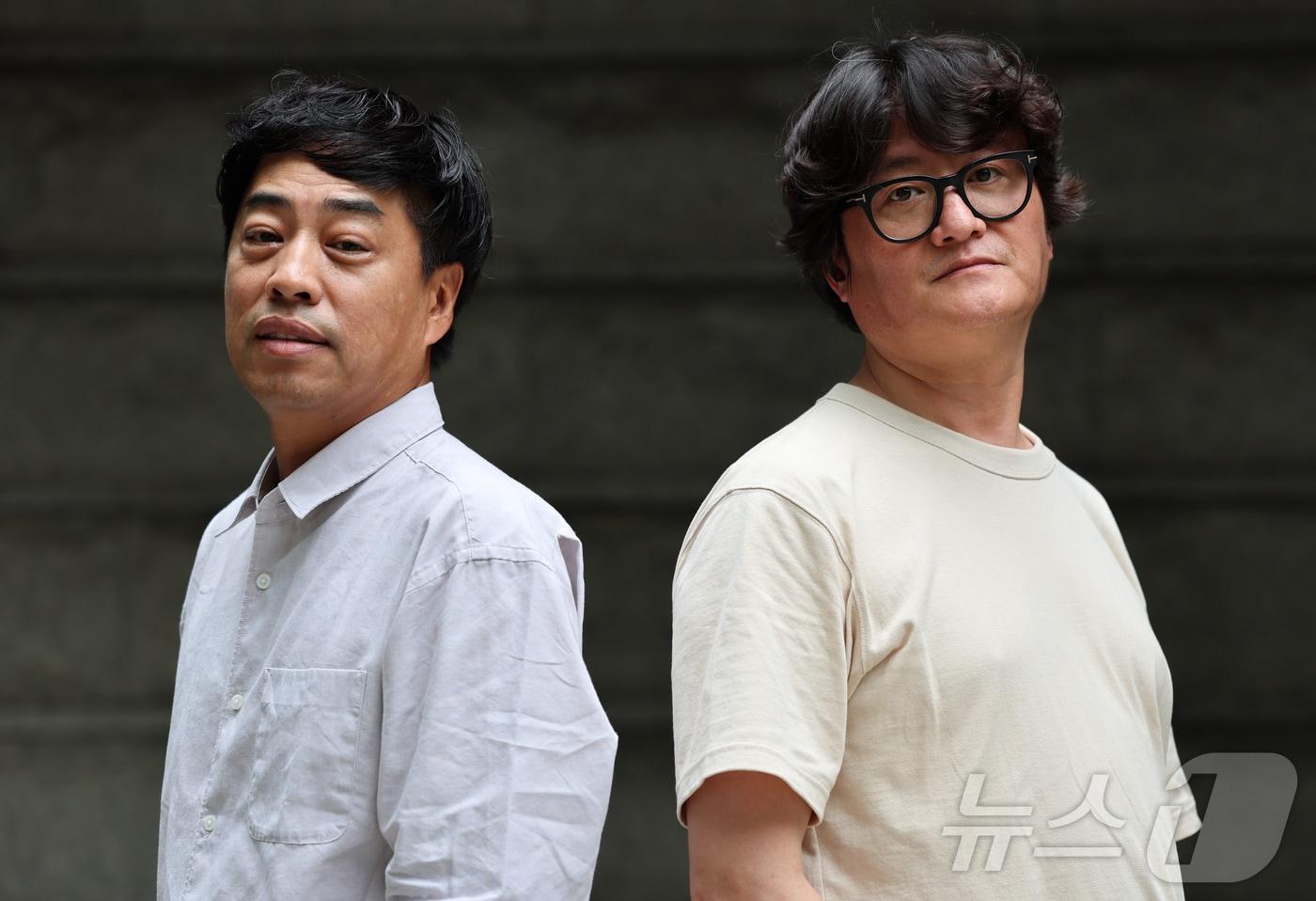 영화 '행복의 나라' 제작자 장진승 오스카10 대표(왼쪽) 와 파파스필름 이준택 대 / 뉴스1 ⓒ News1 김도우 기자